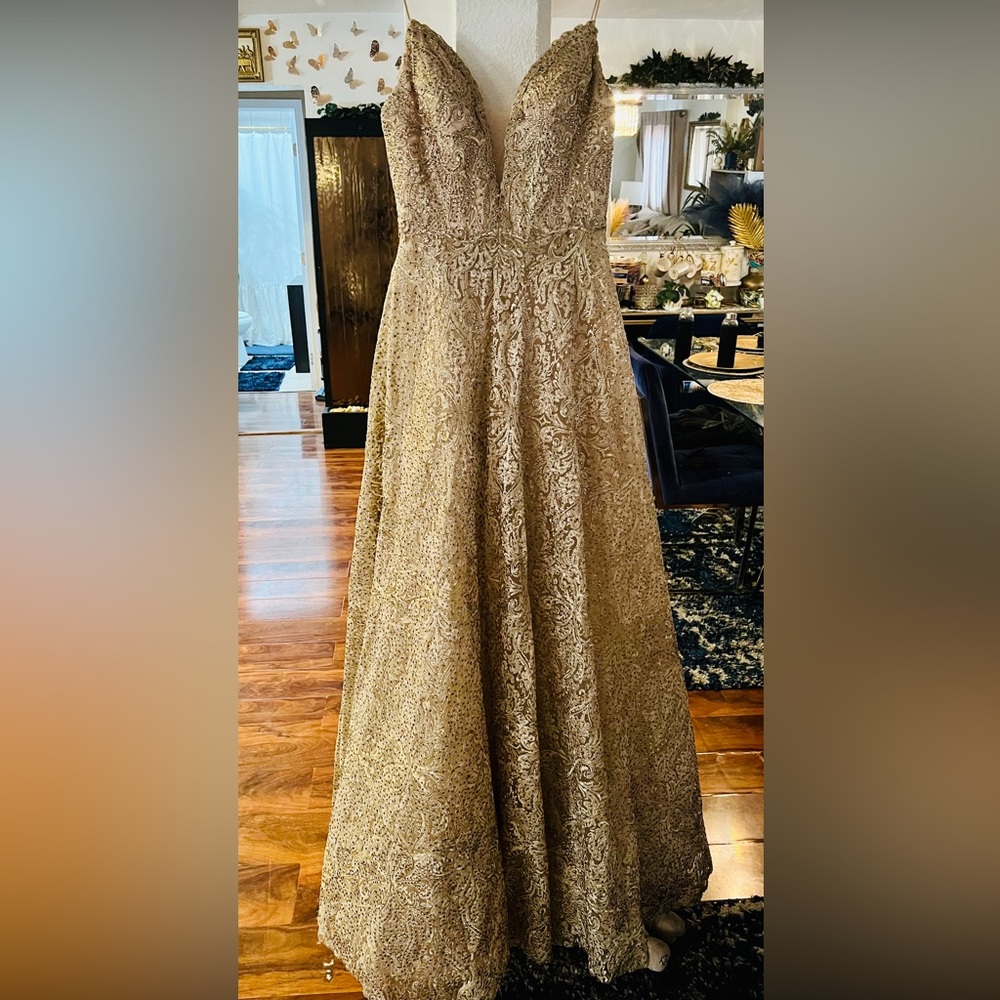 NEW Tarik Ediz style 93688 Gold w/ Rhinestones